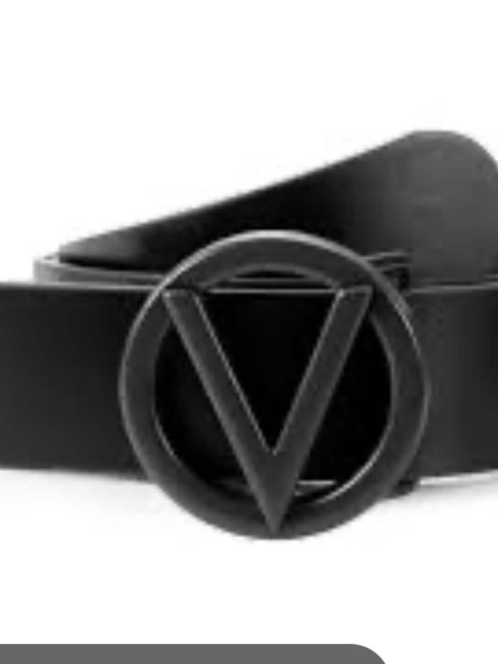Men’s Valentino Black VLogo Matte Leather Belt. Size XL/48 inches.